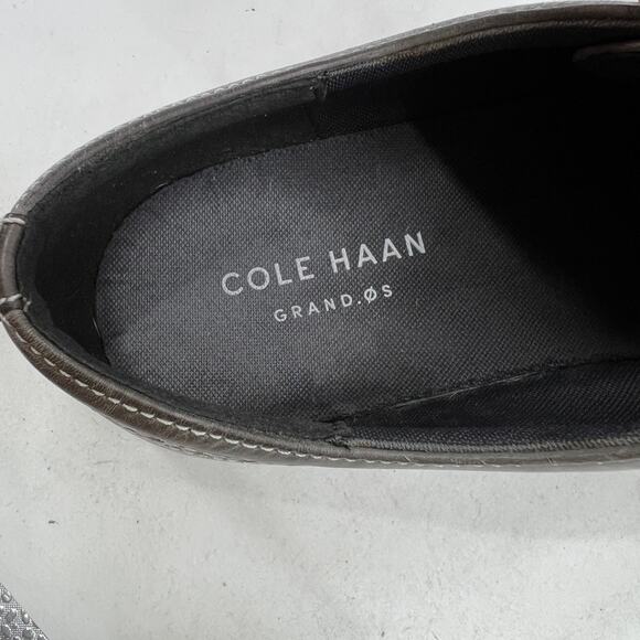 Cole Haan Mens 10 Shoes Grey Grand OS Leather Lace Up Wingtip Dress C24895 - Picture 11 of 15